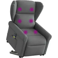 vidaXL Fauteuil de massage électrique avec releveur Tissu gris foncé