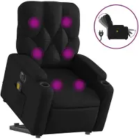 vidaXL Fauteuil de massage avec releveur électrique noir similicuir