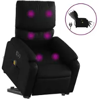 vidaXL Fauteuil de massage avec releveur électrique noir similicuir