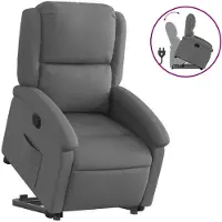 vidaXL Fauteuil relax releveur gris foncé Tissu