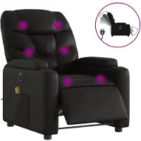 vidaXL Fauteuil de massage électrique noir similicuir