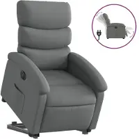 vidaXL Fauteuil relax avec releveur électrique Tissu gris foncé