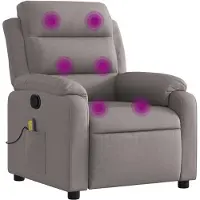 vidaXL Fauteuil de massage Taupe Tissu