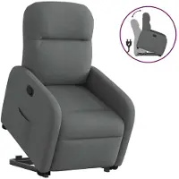 vidaXL Fauteuil relax avec releveur Gris foncé Tissu