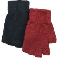 Black premium by emp Mitaines de - Lot de 2 paires de gants - pour Femme - bordeaux/noir - Taille Standard