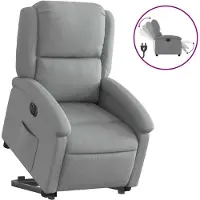 vidaXL Fauteuil relax avec releveur électrique Gris clair Tissu