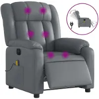 vidaXL Fauteuil de massage électrique gris similicuir