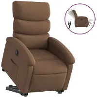vidaXL Fauteuil relax avec releveur électrique Marron Tissu