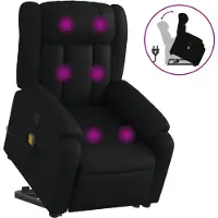 vidaXL Fauteuil de massage avec releveur Noir similicuir