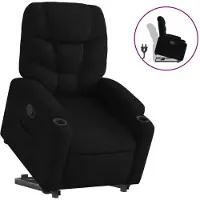 vidaXL Fauteuil relax avec releveur Noir Tissu