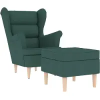 vidaXL Fauteuil avec repose-pied Vert foncé Tissu