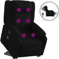 vidaXL Fauteuil de massage électrique avec releveur Noir Tissu