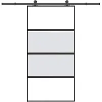 vidaXL Porte coulissante avec ferrure 102,5x205 cm Verre trempé & aluminium