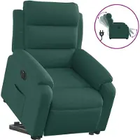 vidaXL Fauteuil relax avec releveur électrique Vert foncé Tissu
