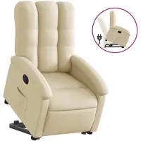 vidaXL Fauteuil relax avec releveur Crème Tissu