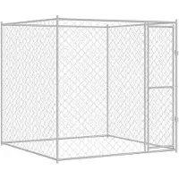 vidaXL Cage pour chiens Argent 200 x 200 x 200 cm Acier galvanisé