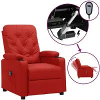 vidaXL Fauteuil relax électrique vin rouge similicuir