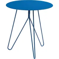 En.casa Table d'appoint 'Nopimi' métal rond 45 x Ø43 cm bleu, mat
