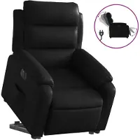 vidaXL Fauteuil relax releveur électrique noir similicuir