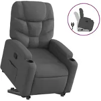 vidaXL Fauteuil relax releveur gris foncé Tissu