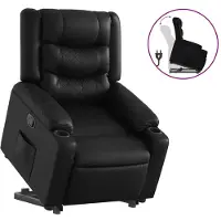 vidaXL Fauteuil relax avec releveur Noir Similicuir