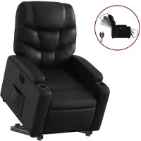 vidaXL Fauteuil relax releveur électrique noir similicuir