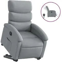 vidaXL Fauteuil relax avec releveur électrique Gris clair Tissu