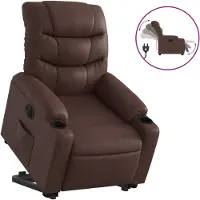 vidaXL Fauteuil relax releveur électrique marron similicuir