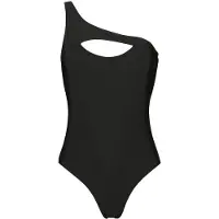 Black premium by emp Maillots de bain de - Asymmetric Swimsuit - S - M - pour Femme - noir - Taille M