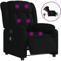 vidaXL Fauteuil de massage électrique noir tissu