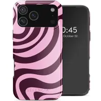 Selencia Coque arrière Vivid avec MagSafe pour Apple iPhone 17 Pro Max - Wavy Swirl Pink Plum