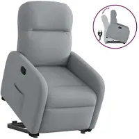 vidaXL Fauteuil relax releveur gris clair Tissu
