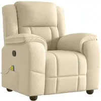 vidaXL Fauteuil de massage Crème Tissu