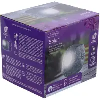 Lumineo Spot Lampe solaire aspect pierre Jardin Pierre artificielle 12x10x10cm Gris
