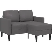 vidaXL Canapé 2 places avec chaise longue en L Gris 125 cm Similicuir