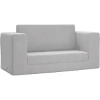 vidaXL Canapé-lit pour enfants 2 places Gris clair Peluche douce