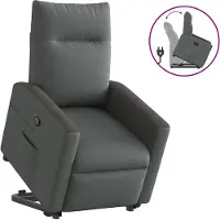 vidaXL Fauteuil relax releveur gris foncé Tissu
