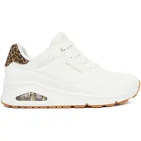 SKECHERS Sneakers 177093-WHLD in White Durabuck/Leopard Printed Suede/Mesh Trim color size 38.5