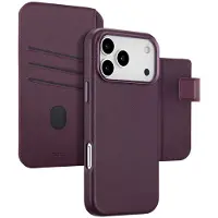 Accezz Étui de télephone portefeuille en cuir 2-en-1 avec MagSafe Apple iPhone 17 Pro Max - Heath Purple