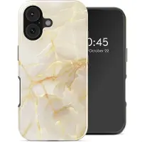 Selencia Coque arrière Vivid avec MagSafe pour Apple iPhone 17 - Golden Beige Marble
