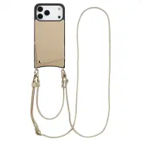 Selencia Coque de télephone Nova avec cordon et porte-cartes Apple iPhone 17 Pro Max - Beige