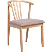 Beliani Ensemble de 2 chaises de salle à manger taupe bois d'hévéa polyester assise tapissée bois clair