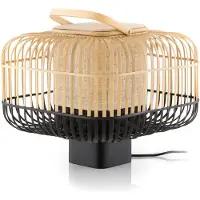 Forestier Bamboo Square lampe de table lanterne Black | Small