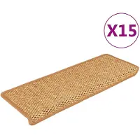 vidaXL Tapis d'escalier autocollants 15 pcs 65x21x4 cm Orange
