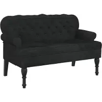 vidaXL Banc avec dossier Noir 119,5x64,5x75 cm Velours