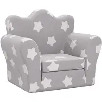 vidaXL Canapé-lit pour enfants gris clair étoiles peluche douce