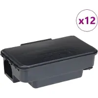 vidaXL Pièges à souris 12 pcs noir 22x12,5x7,5 cm