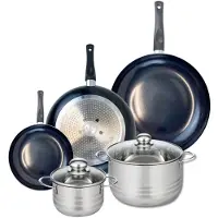 Elo Ensemble de 3 Poêles de cuisson 20, 28 et 32 cm et 2 faitouts 14 et 20 cm Prima Brillant