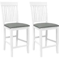 vidaXL Tabouret de bar avec coussin 2 pcs. Blanc Bois massif Hévéa
