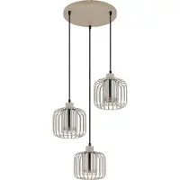 Globo Suspension 3 lumières Alfred rond sable brun